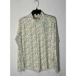 Walter Hagen P11 UV Protection Quarter Zip Women's Large Ditsy Lemon MSRP $80